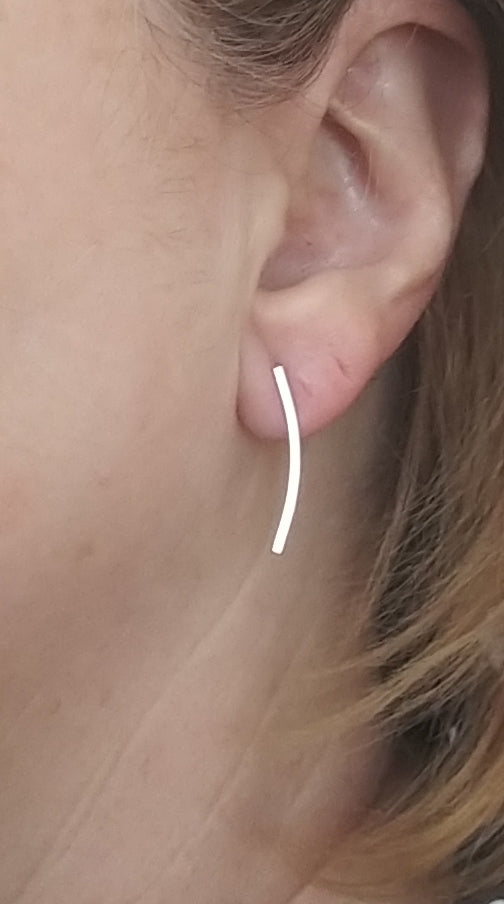 Minimalism Collection - Curved Bar Earrings - MARTINIJewels