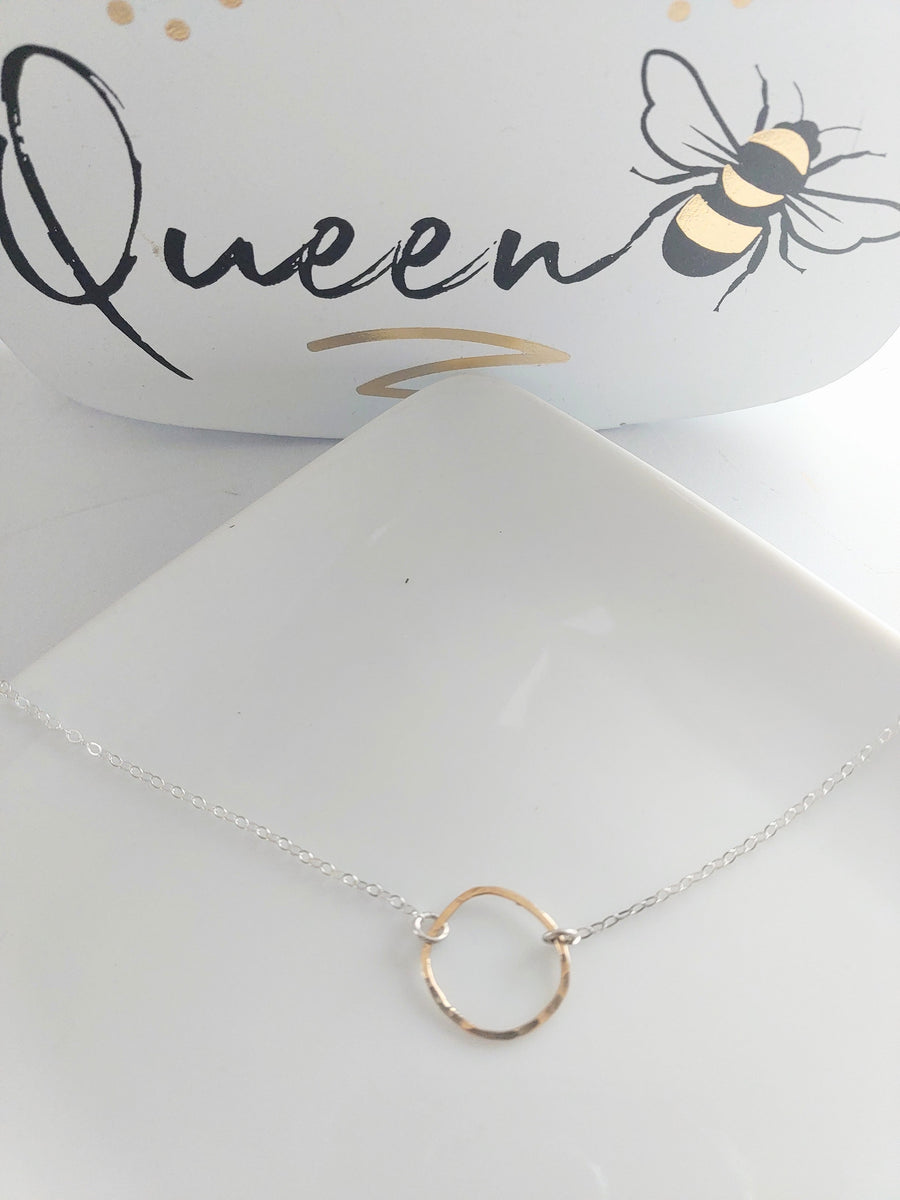 14 k Gold Organic Circle Necklace - MARTINIJewels