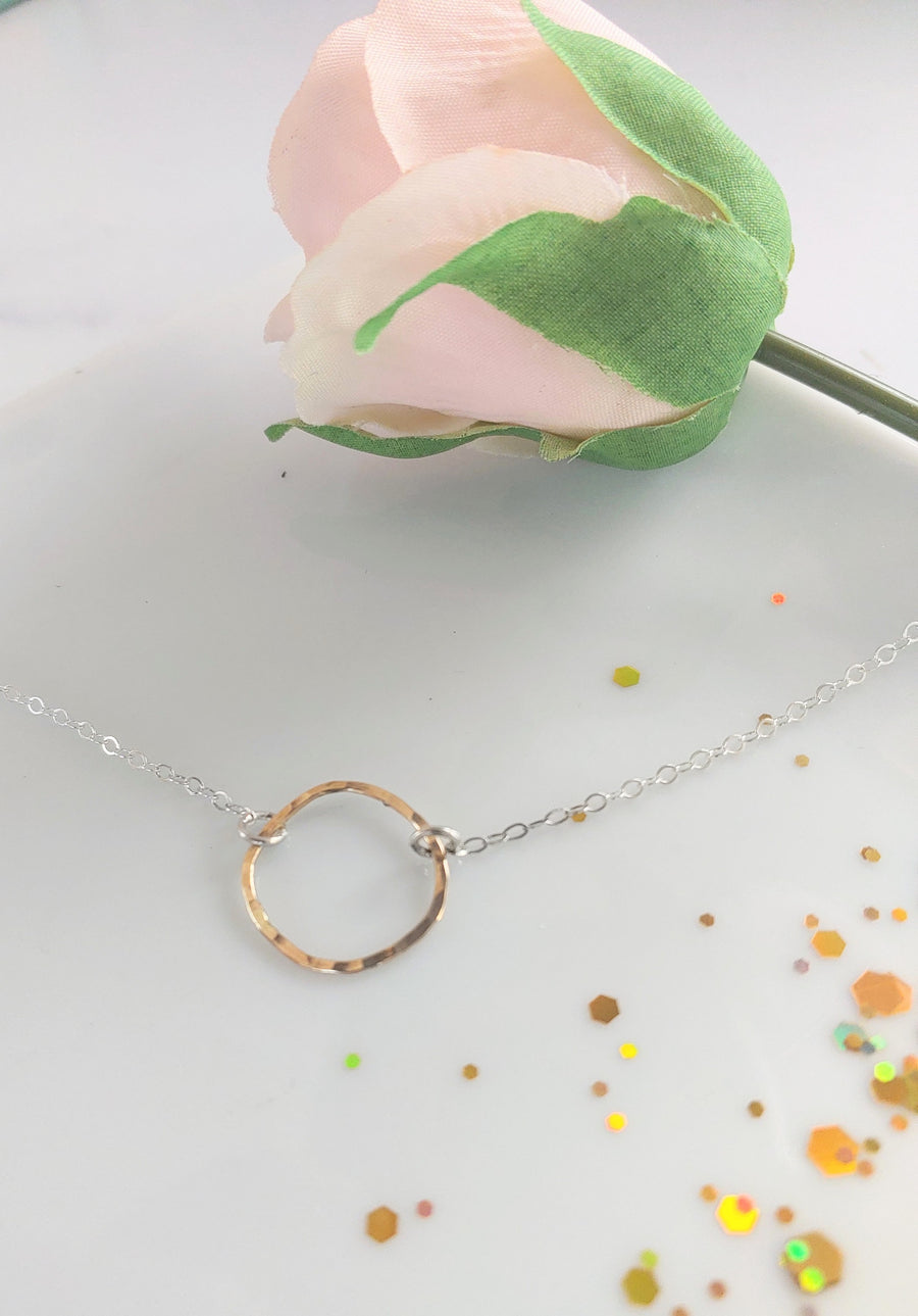 14 k Gold Organic Circle Necklace - MARTINIJewels