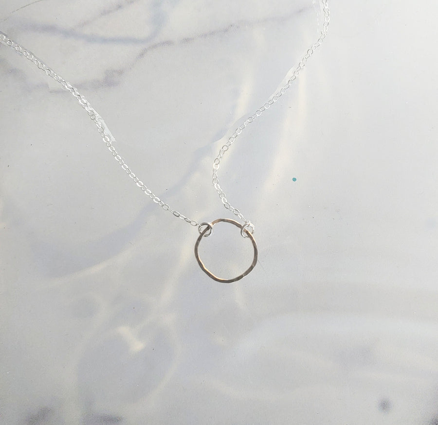 14 k Gold Organic Circle Necklace - MARTINIJewels