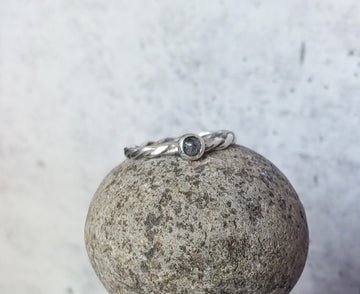 Salt and Pepper Diamond Stacking Ring - MARTINIJewels