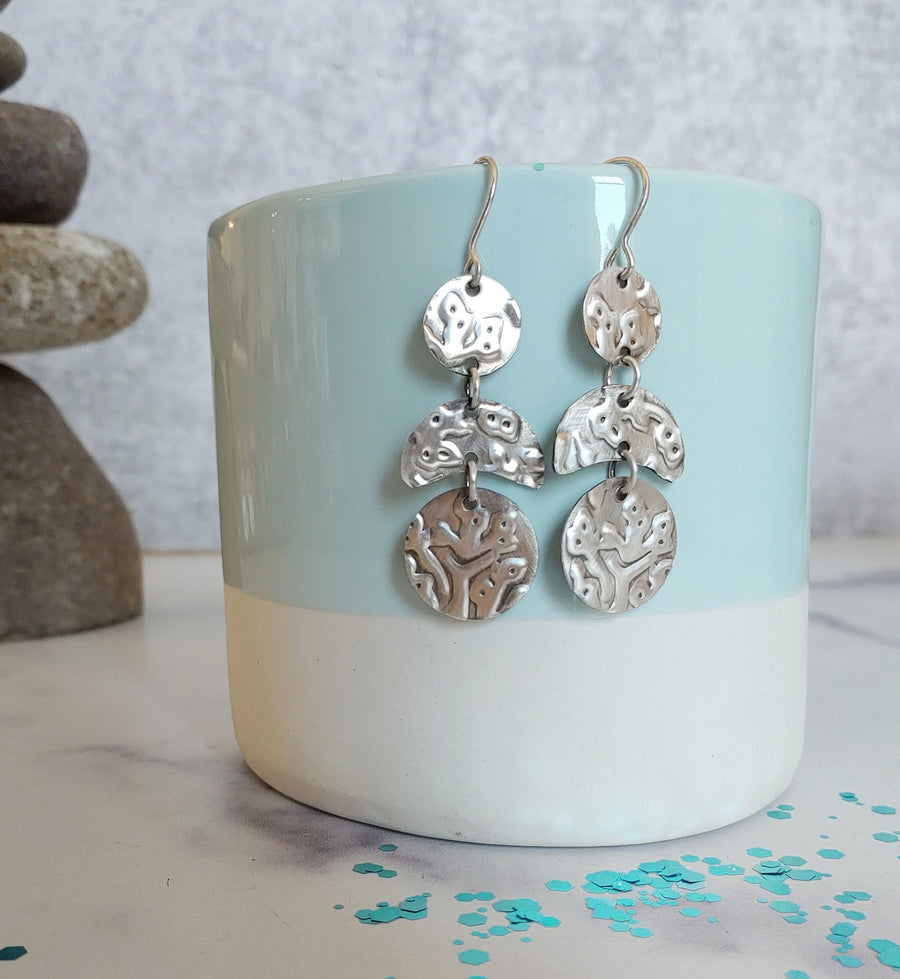 Botanicals Collection - Contemporary Sterling Silver Earrings - V7 - MARTINIJewels
