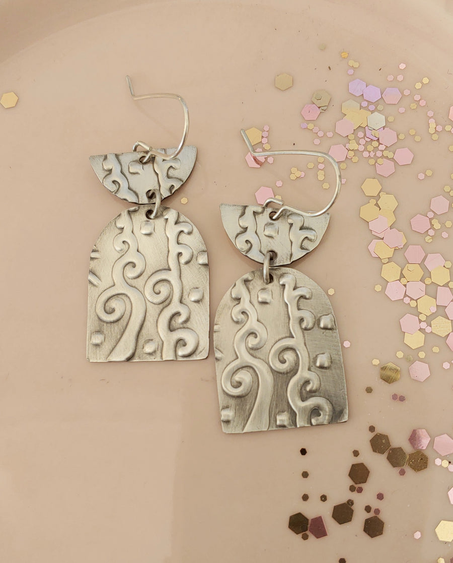 Botanicals Collection - Contemporary Sterling Silver Earrings - V4 - MARTINIJewels