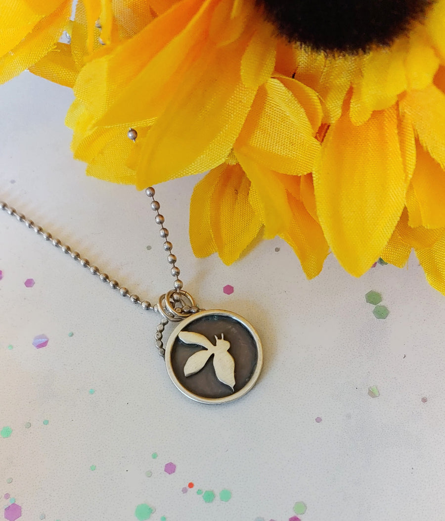 Queen Bee - Framed Bee Silhouette with Ball Chain - MARTINIJewels