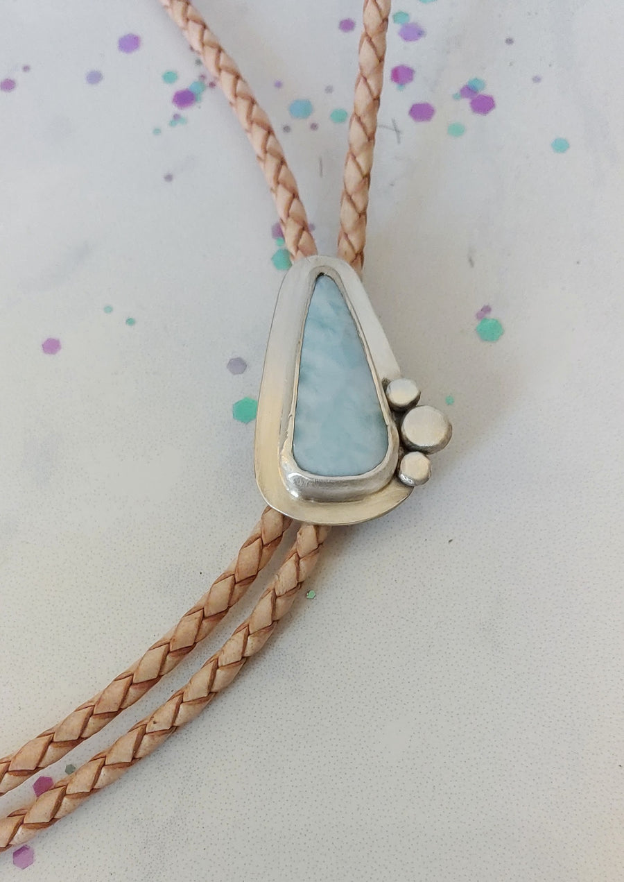 One of a Kind - Bolo Tie with Larimar - MARTINIJewels