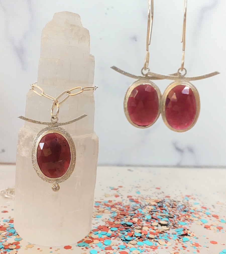 One of a Kind - Ethically Sourced Garnet Earrings - MARTINIJewels