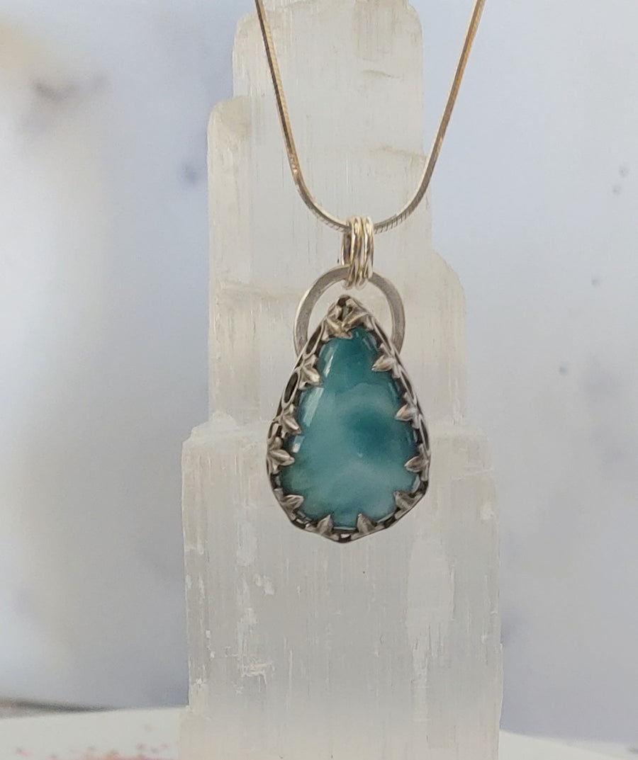 One of a Kind - Teardrop Larimar Necklace - MARTINIJewels