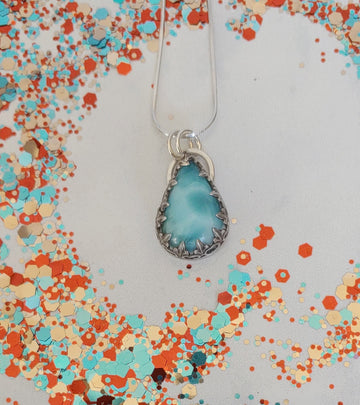 One of a Kind - Teardrop Larimar Necklace - MARTINIJewels