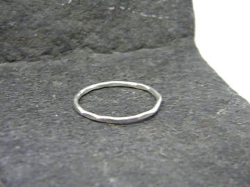 Recycled Sterling Silver Stacking Ring, Hammered FInish - MARTINIJewels