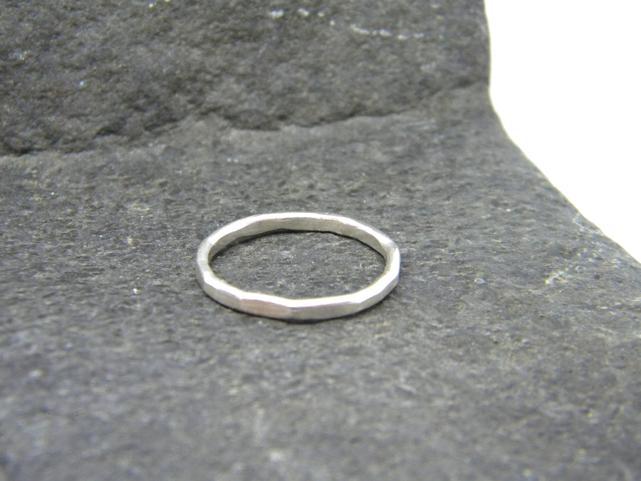 Recycled Sterling Silver Stacking Ring, Hammered FInish - MARTINIJewels