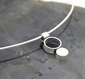 Minimalism Collection - Button Tube Necklace - MARTINIJewels