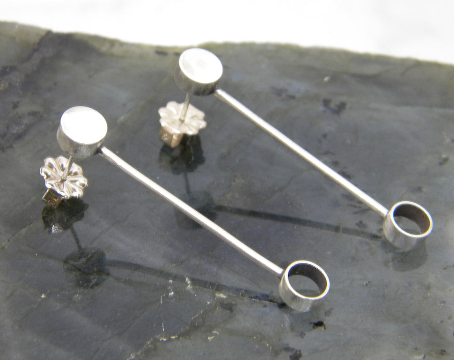 Minimalism Collection - Barbell Post Earrings - MARTINIJewels