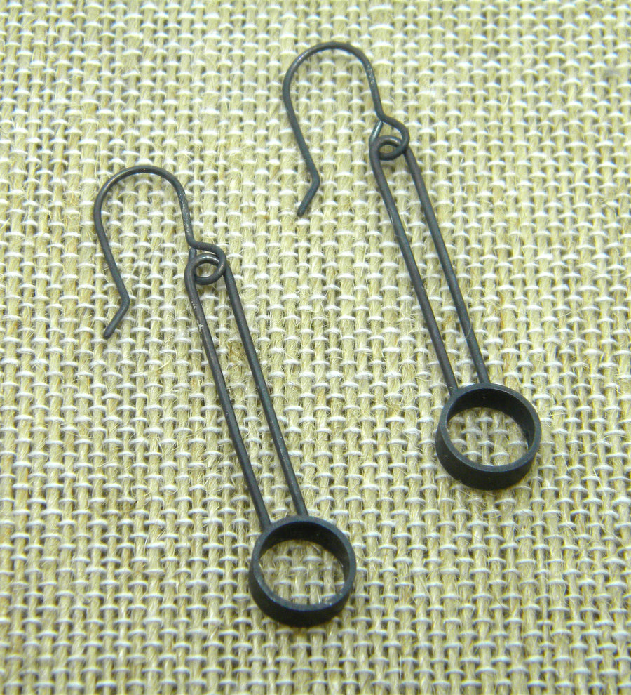 Minimalism Collection - Cylinder Dangle Earring with Oblong Detail - MARTINIJewels