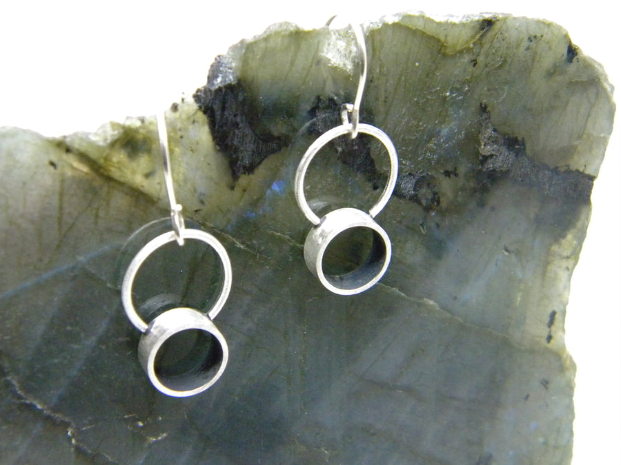 Minimalism Collection - Cylinder Halo Earrings available in 2 Colors - MARTINIJewels