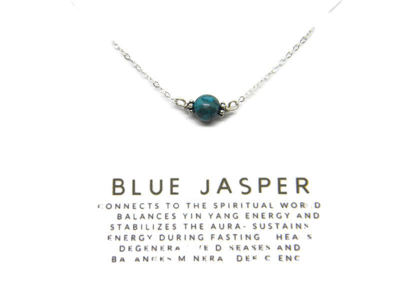 Natural Gemstone Healing Necklace - Blue Jasper - MARTINIJewels