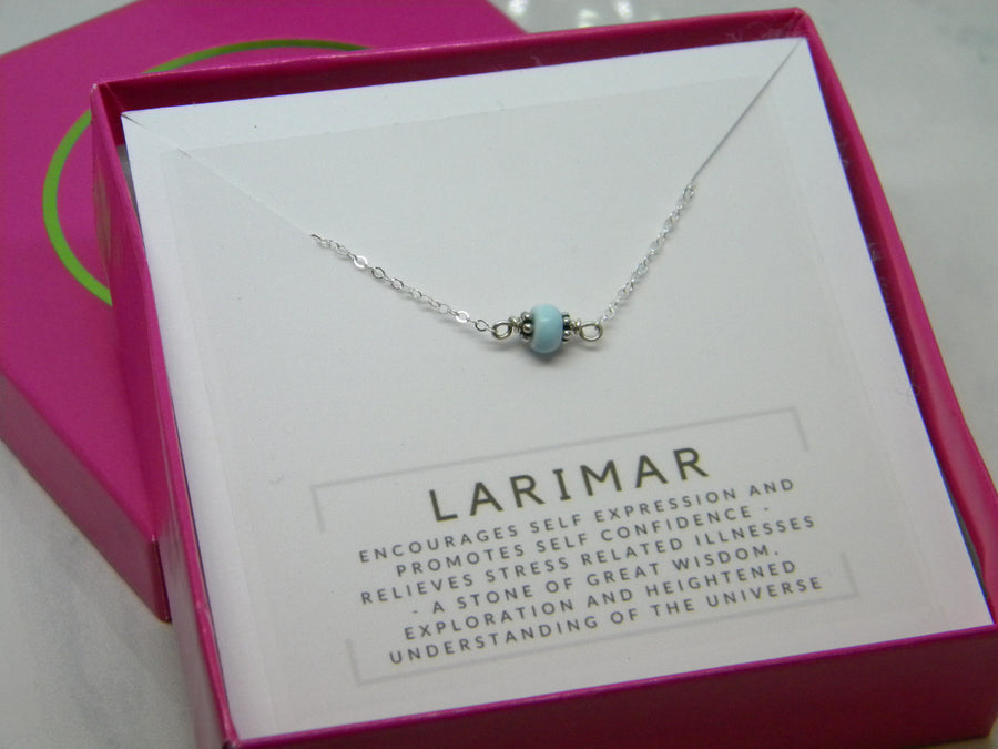 Natural Gemstone Healing Necklace - Larimar - MARTINIJewels