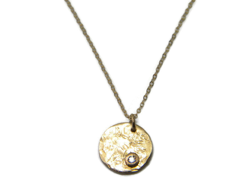 North Star Necklace in 14 kt Solid Gold with Genuine Diamond - MARTINIJewels