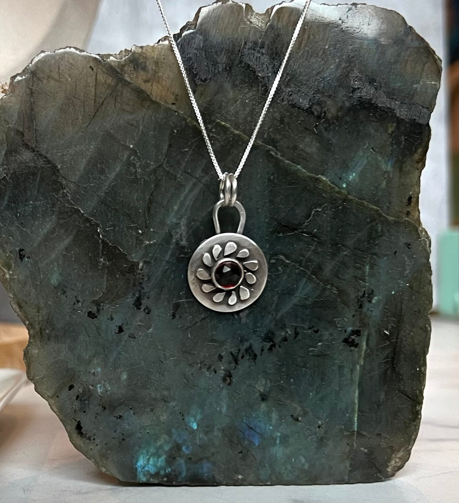 How Does Your Garden Grow -  Circular Petal Necklace - Many Stone Choices Available - MARTINIJewels
