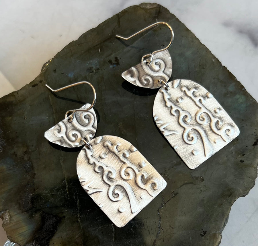 Botanicals Collection - Contemporary Sterling Silver Earrings - V4 - MARTINIJewels