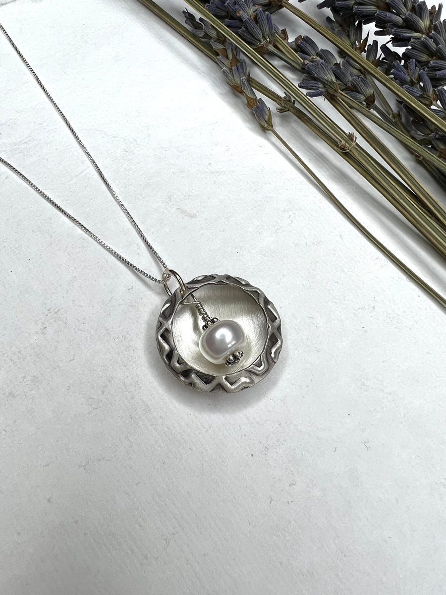Pearls Collection - Nested Pearl Pendant in Recycled Sterling Silver - MARTINIJewels