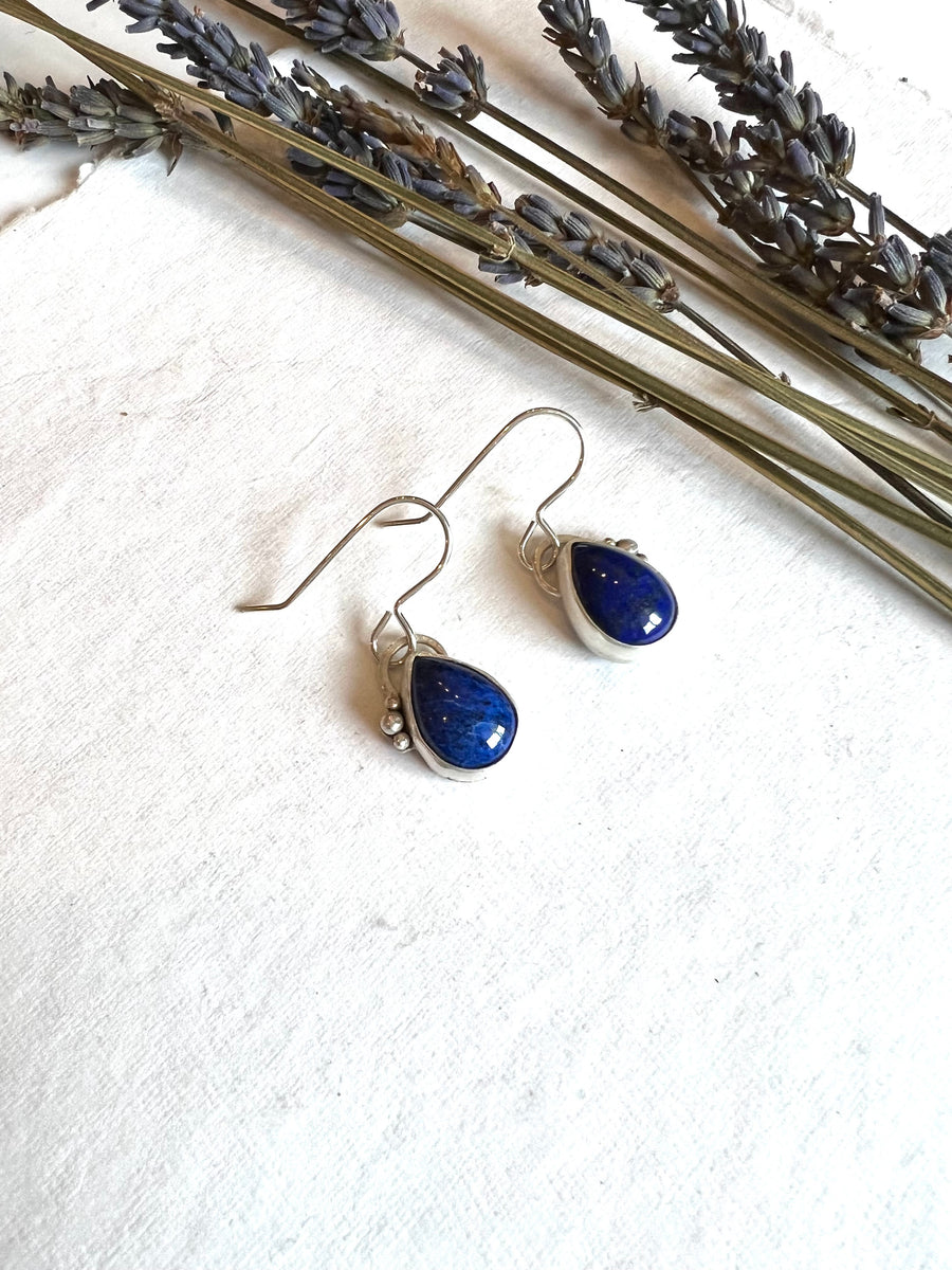 One of a Kind - Lapis Lazuli Teardrop Earrings - MARTINIJewels