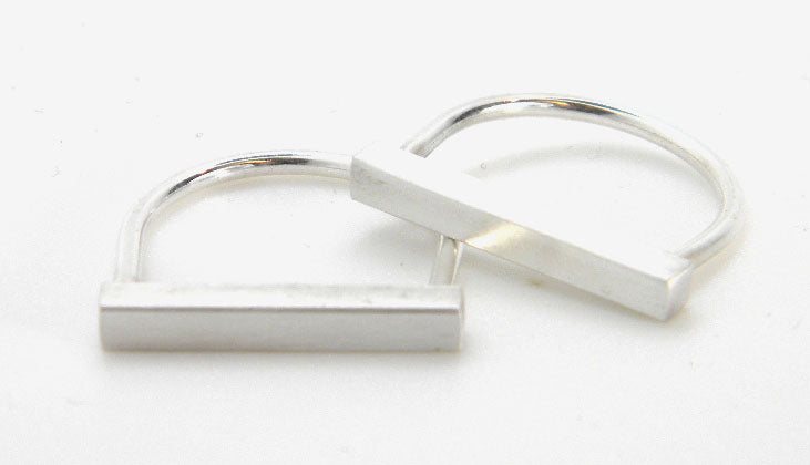 Minimalism Collection - Recycled Sterling Silver Bar Ring - MARTINIJewels