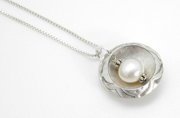 Pearls Collection - Nested Pearl Pendant in Recycled Sterling Silver - MARTINIJewels