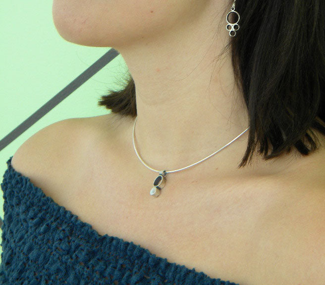 Minimalism Collection - Button Tube Necklace - MARTINIJewels