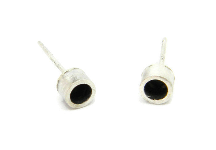 Minimalism Collection - Round Tube Post Earrings - MARTINIJewels