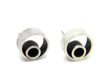Minimalism Collection - Cylinder within Cylinder Post Earrings - MARTINIJewels