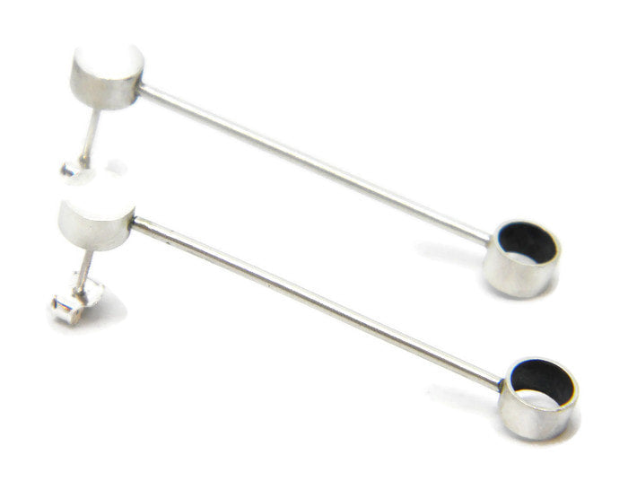 Minimalism Collection - Barbell Post Earrings - MARTINIJewels