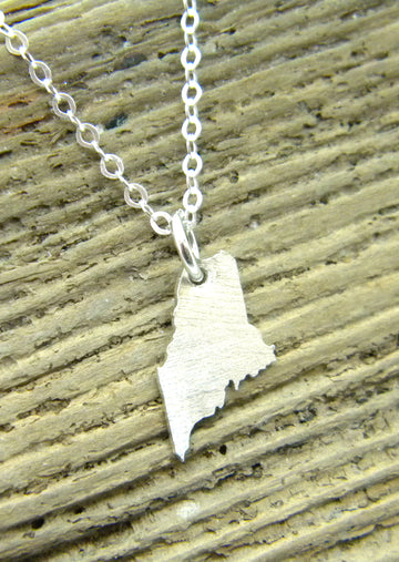 State Love - Maine Charm in Recycled Sterling Silver - MARTINIJewels